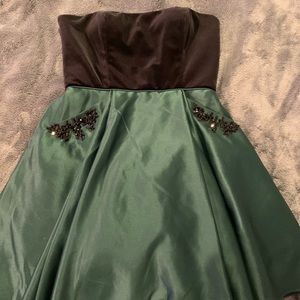Black and green party dress
